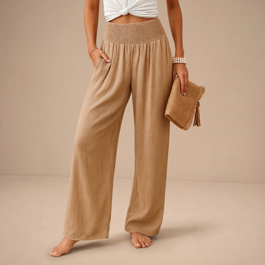 Pantalones de mujer Lois de tela, con cinturilla elástica y diseño casual, ideales para uso en todo el año.