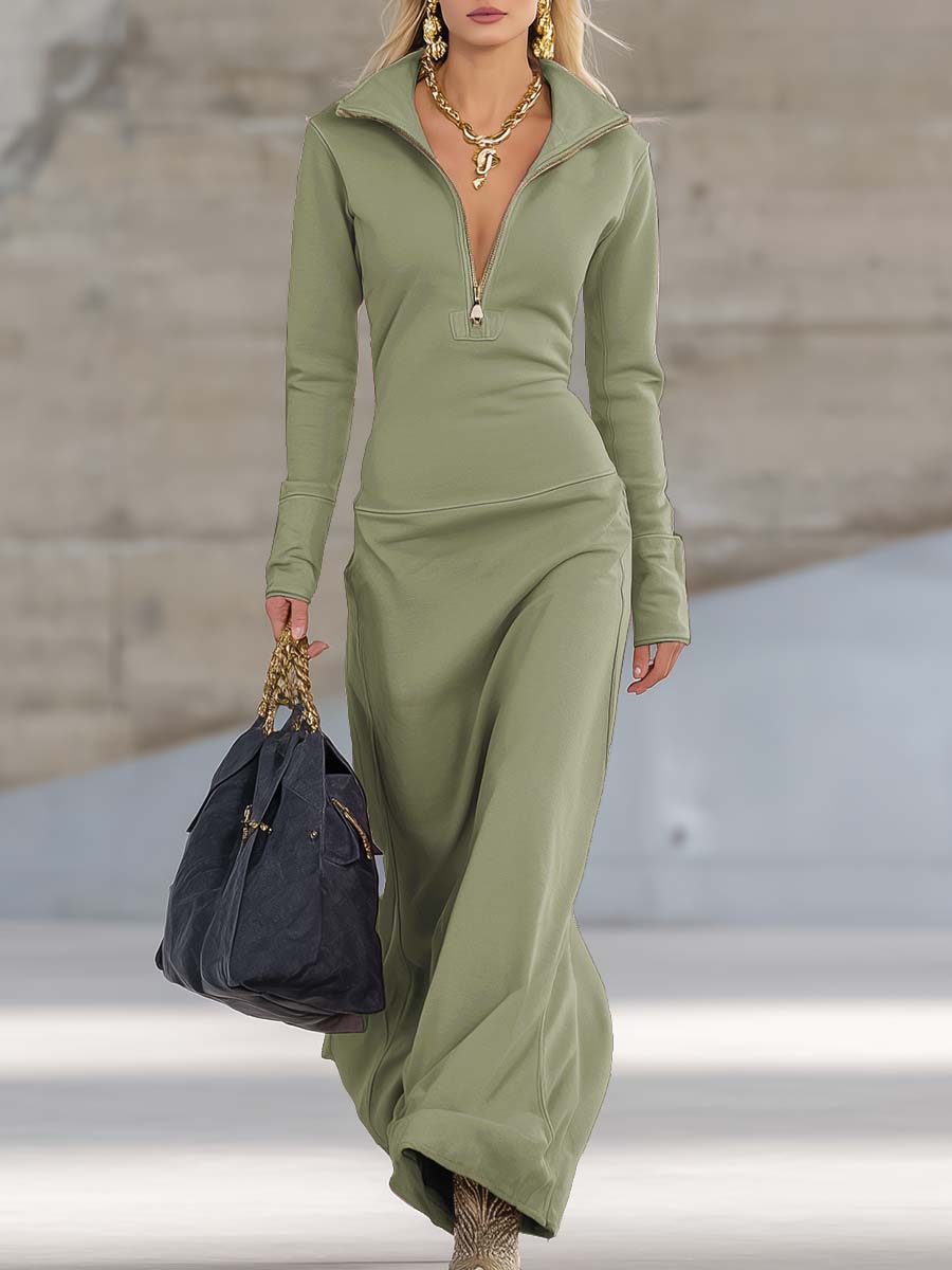 Vestido maxi Kalina de Warszawska Elegancja con diseño largo y elegante, en tonos suaves y corte fluido para ocasiones especiales.
