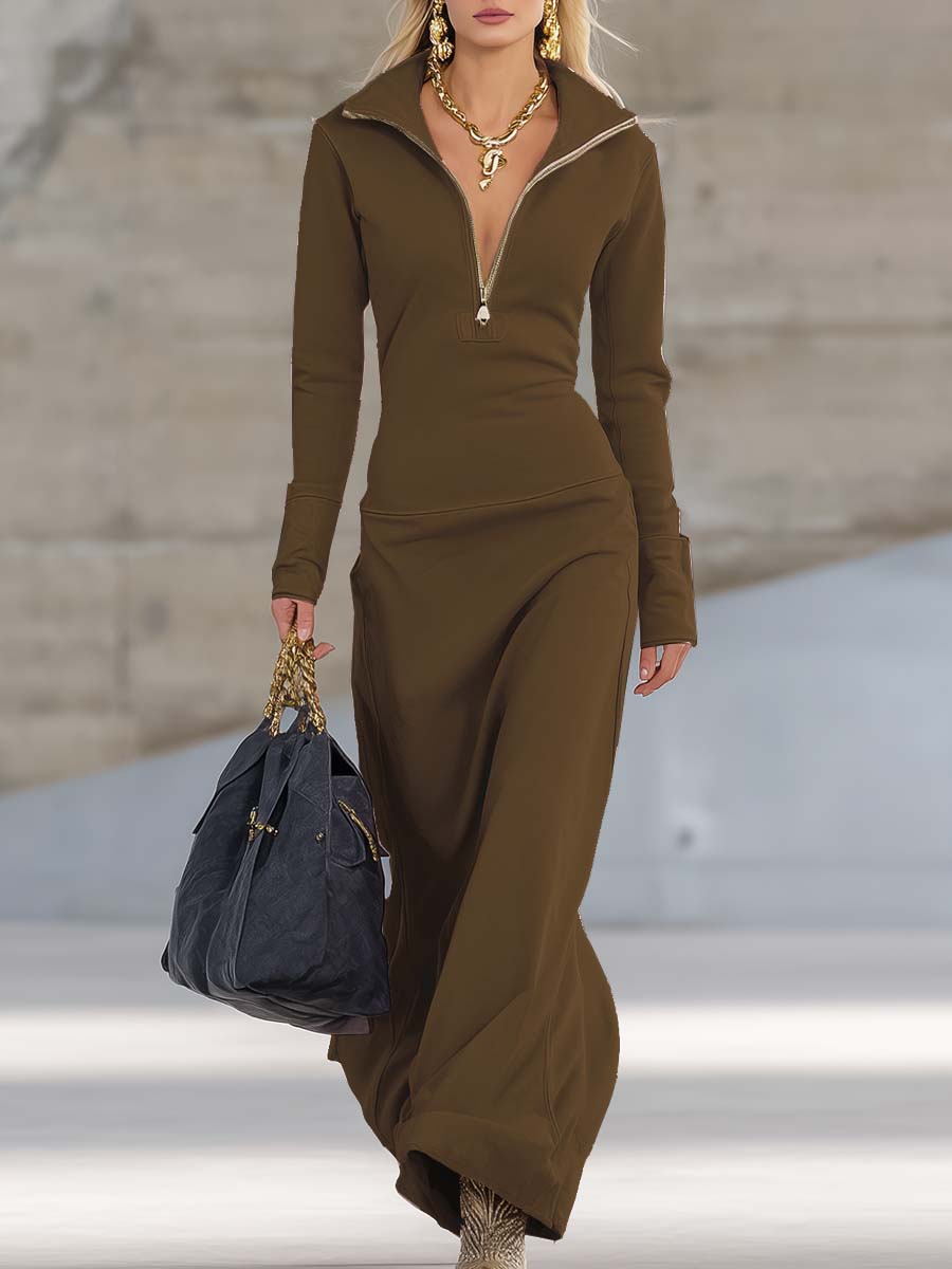 Vestido maxi Kalina de Warszawska Elegancja, vestido largo con estampado floral y escote en v para ocasiones elegantes.