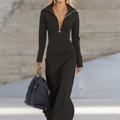 Vestido maxi Kalina de Warszawska Elegancja con diseño elegante y detalles fluidos, ideal para ocasiones formales y eventos especiales.