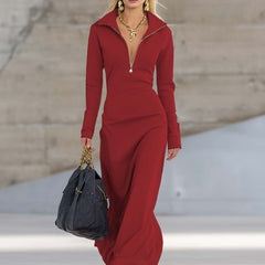 Vestido maxi Kalina de Warszawska Elegancja, largo y fluido con detalles elegantes en tela ligera.