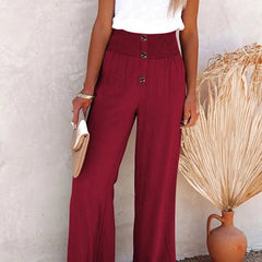 Pantalones relax de cintura alta de la marca Warszawska Elegancja, estilo cómodo y moderno para mujer.