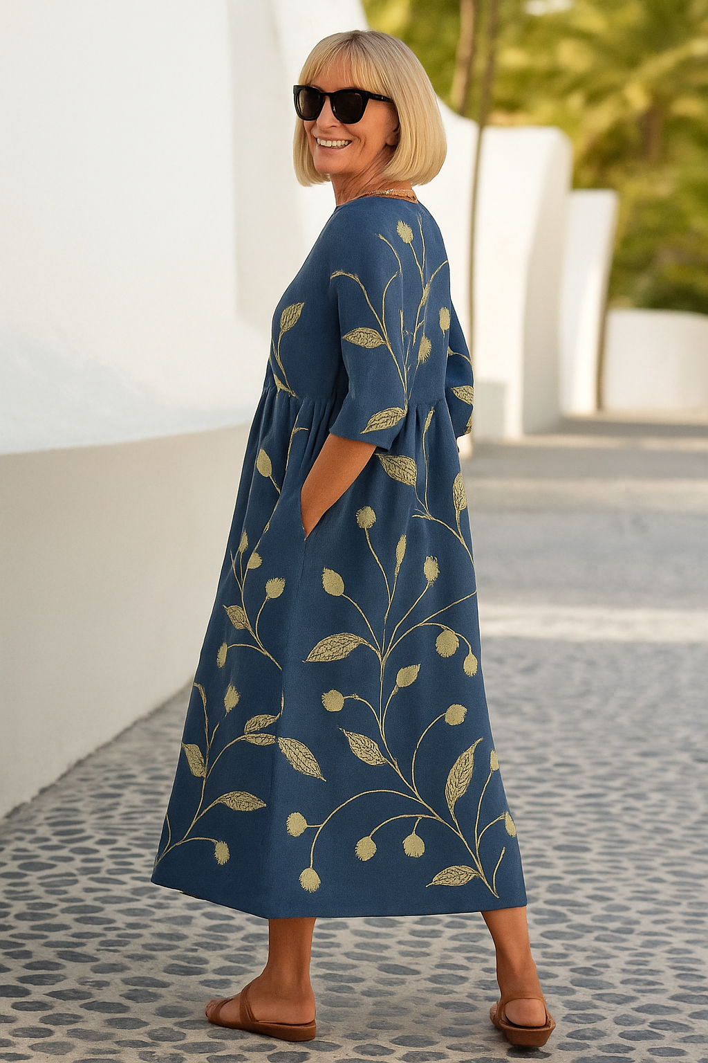 Vestido cómodo Teresa de Warszawska Elegancja, estilo clásico y elegante, con detalles sencillos y corte favorecedor.