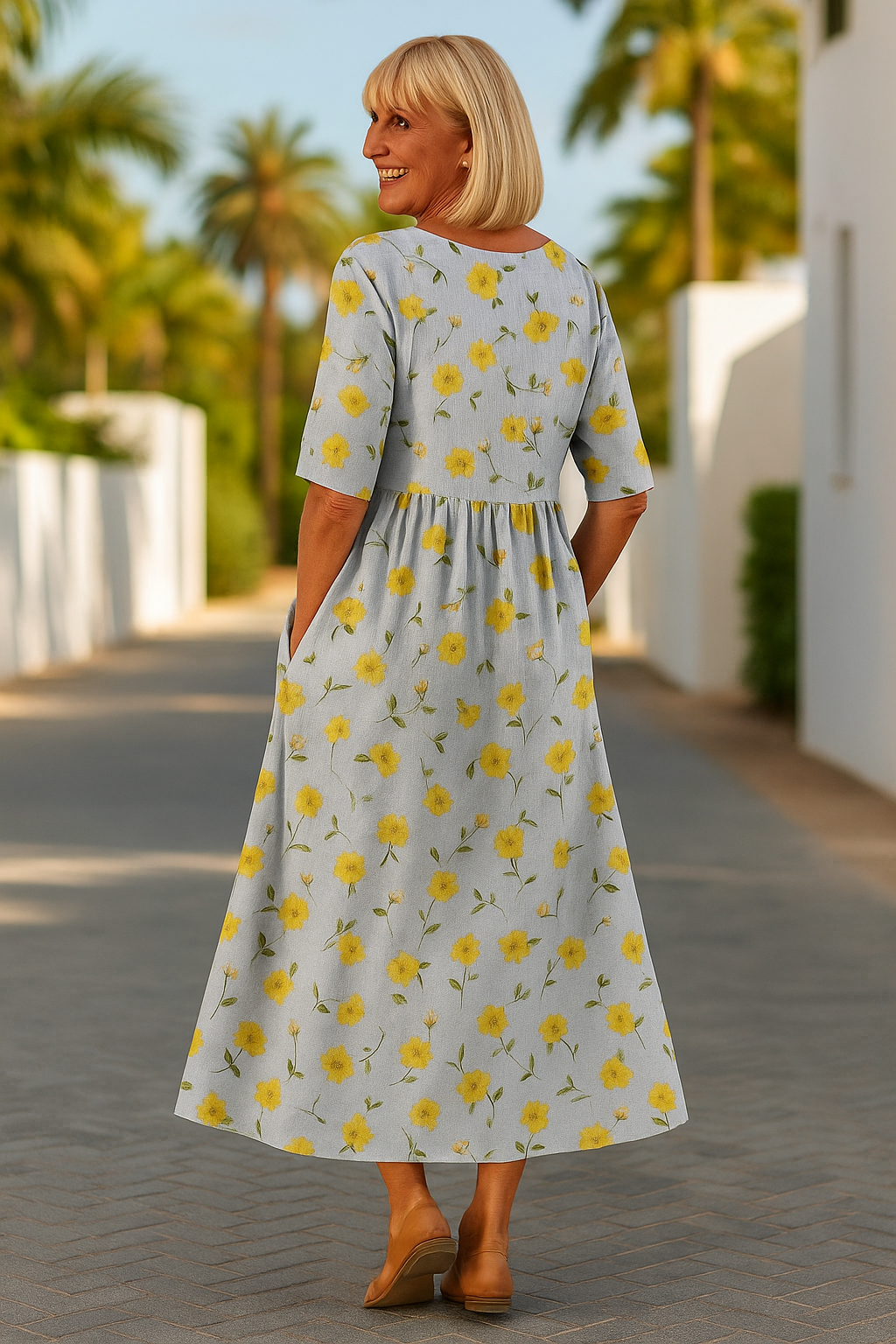 Vestido cómodo Teresa de Warszawska Elegancja, estilo clásico y elegante, con diseño sencillo y tela suave.