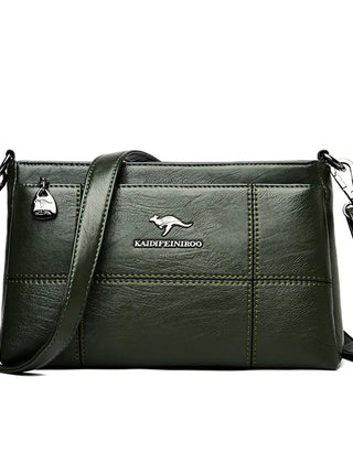 Bolso bandolera Joanna de Warszawska Elegancja con compartimentos, en color negro, detalles elegantes y diseño funcional.