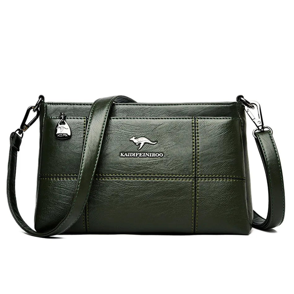 Bolso bandolera Joanna de Warszawska Elegancja con compartimentos, en color negro, detalles elegantes y diseño funcional.