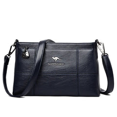 Bolsa de hombro Joanna de Warszawska Elegancja con compartimentos y diseño elegante en cuero negro.