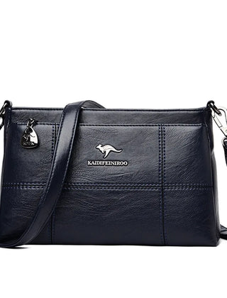 Bolsa de hombro Joanna de Warszawska Elegancja con compartimentos y diseño elegante en cuero negro.