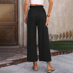 Pantalones lounge Eluna de Warszawska Elegancja en color gris, cómodos y elegantes para uso casual y relajado.