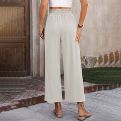 Pantalones lounge Eluna de Warszawska Elegancja en color gris, cómodos y elegantes, ideales para descanso y estilo casual.