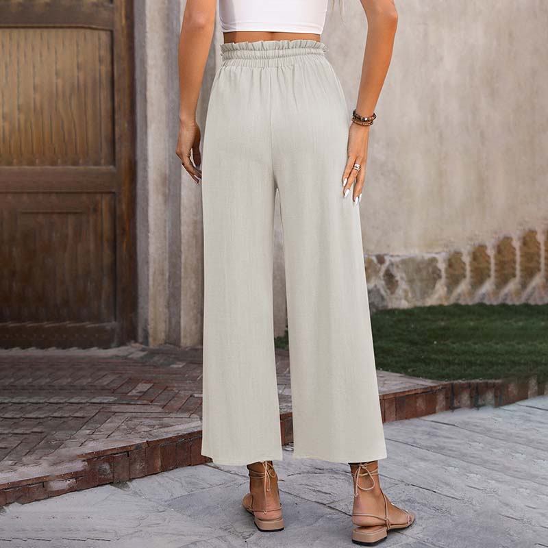 Pantalones lounge Eluna de Warszawska Elegancja en color gris, cómodos y elegantes, ideales para descanso y estilo casual.