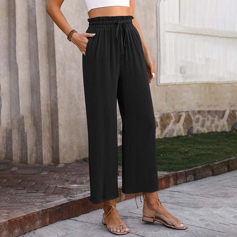 Pantalones lounge Lekkie Eluna de Warszawska Elegancja en color gris, cómodos y modernos para uso casual.