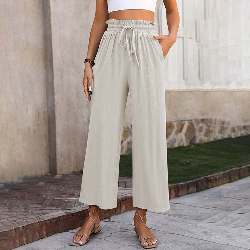 Pantalones lounge Eluna Lekkie de Warszawska Elegancja en color gris, con diseño cómodo y moderno para uso casual.