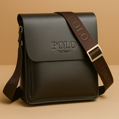 Bolsa de cuero negra Wioletta de Warszawska Elegancja, estilo PoloStreet, con diseño elegante y detalles en cuero auténtico.