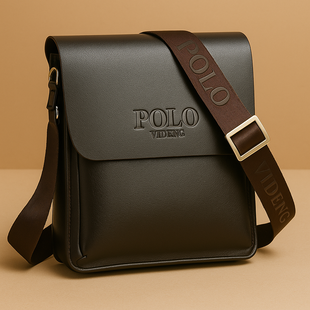 Bolsa de cuero negra Wioletta de Warszawska Elegancja, estilo PoloStreet, con diseño elegante y detalles en cuero auténtico.