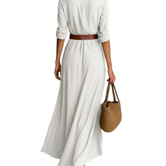 Vestido maxi elegante Amara de Warszawska Elegancja, ajustado que realza la figura, en color y estilo sofisticado.