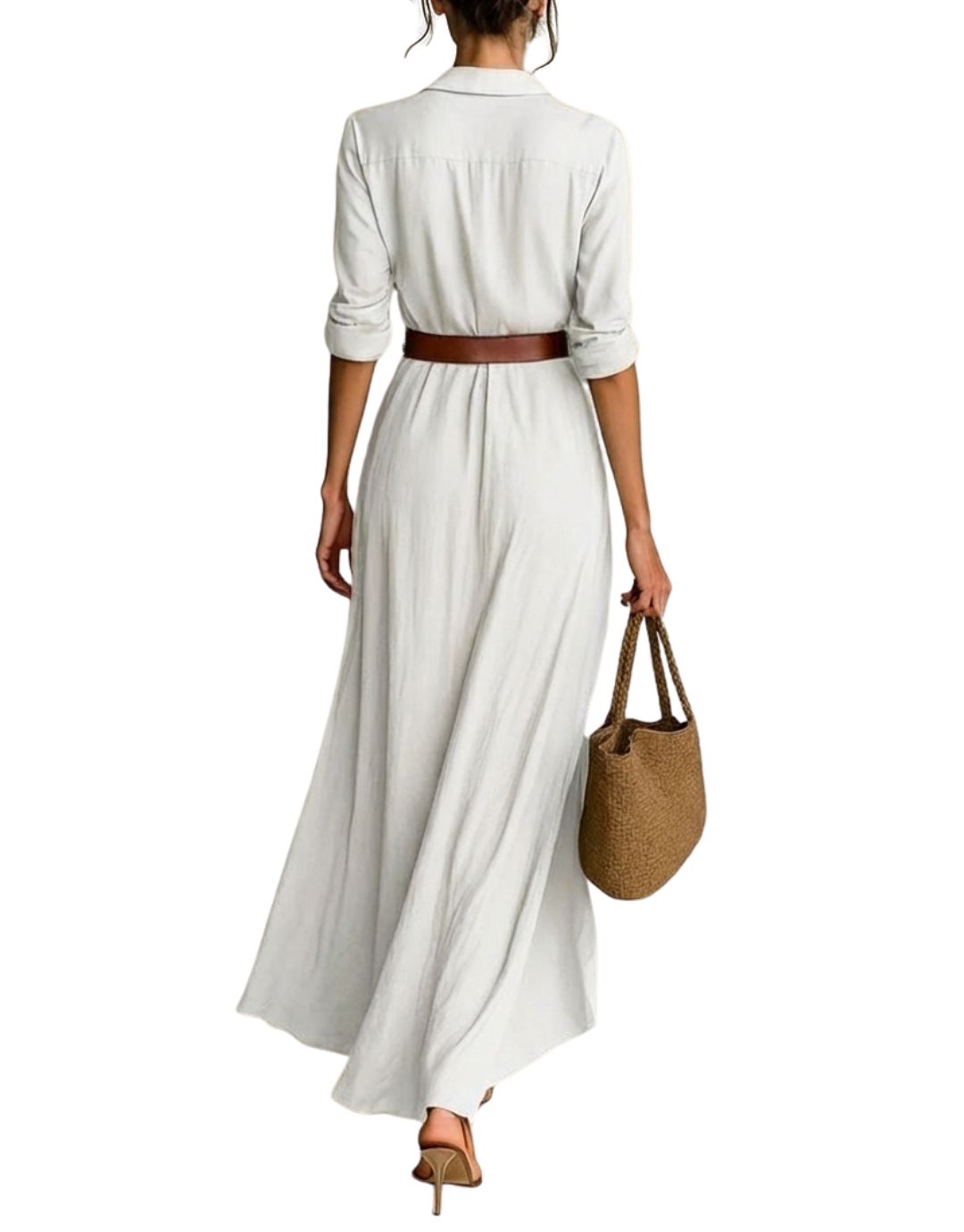Vestido maxi elegante Amara de Warszawska Elegancja, ajustado que realza la figura, en color y estilo sofisticado.