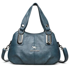Lidia, gran bolso de diseñadora de la marca Warszawska Elegancja, hecho de cuero con detalles elegantes y asa superior resistente.