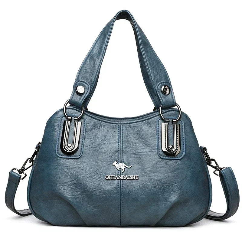 Lidia, gran bolso de diseñadora de la marca Warszawska Elegancja, hecho de cuero con detalles elegantes y asa superior resistente.