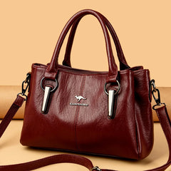 Bolso bandolera de cuero suave Lena de Warszawska Elegancja, con diseño elegante y detalles en cuero de alta calidad.