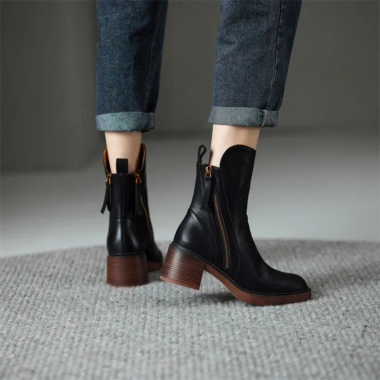 Kailani Bottines Femme – Bottes en Cuir Premium Élégantes & Durables au Style Intemporel