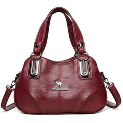 Lidia, gran bolso de diseñador de Warszawska Elegancja, con asas y detalles elegantes, en color negro.