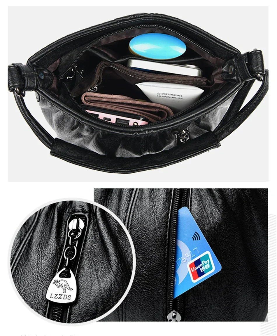 Bolso multicapas Katarzyna de Warszawska Elegancja, diseño contemporáneo y elegante, con detalles en diferentes capas y texturas.