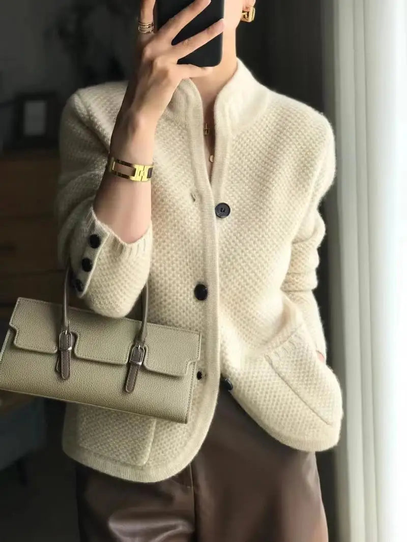 Lucille | Damski kardigan z miękkiego kaszmiru, zapinany na guziki, o klasycznym i eleganckim kroju
