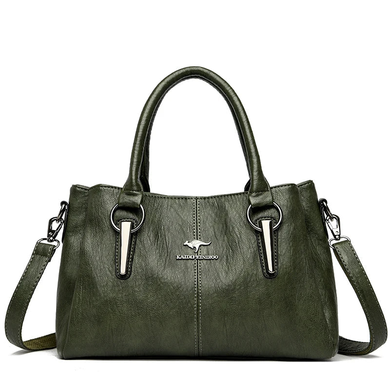 Bolso bandolera de cuero suave Lena de Warszawska Elegancja, tamaño compacto y diseño elegante para uso diario.