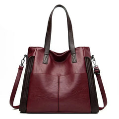 Bolsa de cuero azul Weronika Indigo Classic de Warszawska Elegancja, con diseño clásico y detalles elegantes.