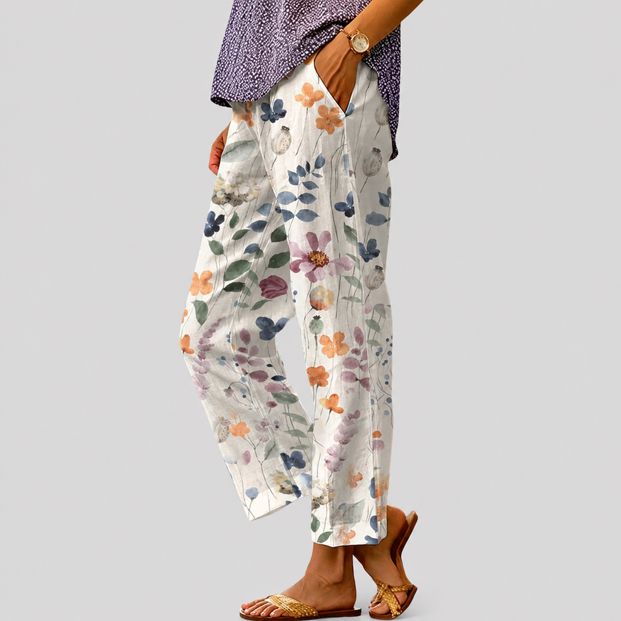 Pantalones casuales diarios de la marca Warszawska Elegancja, en color neutro, con un estilo cómodo y moderno.