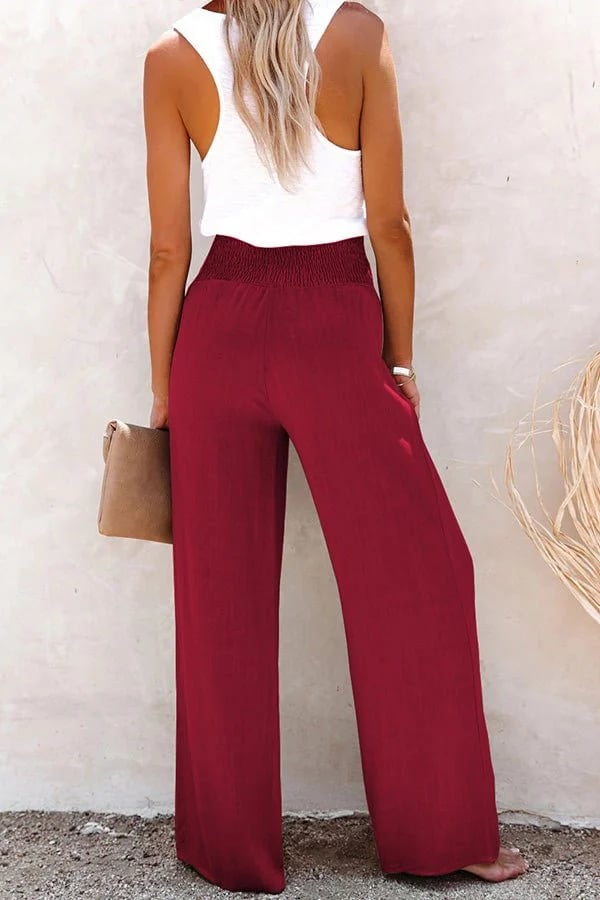 Pantalones relax de cintura alta Riana de Warszawska Elegancja, pantalones cómodos y elegantes para uso diario.