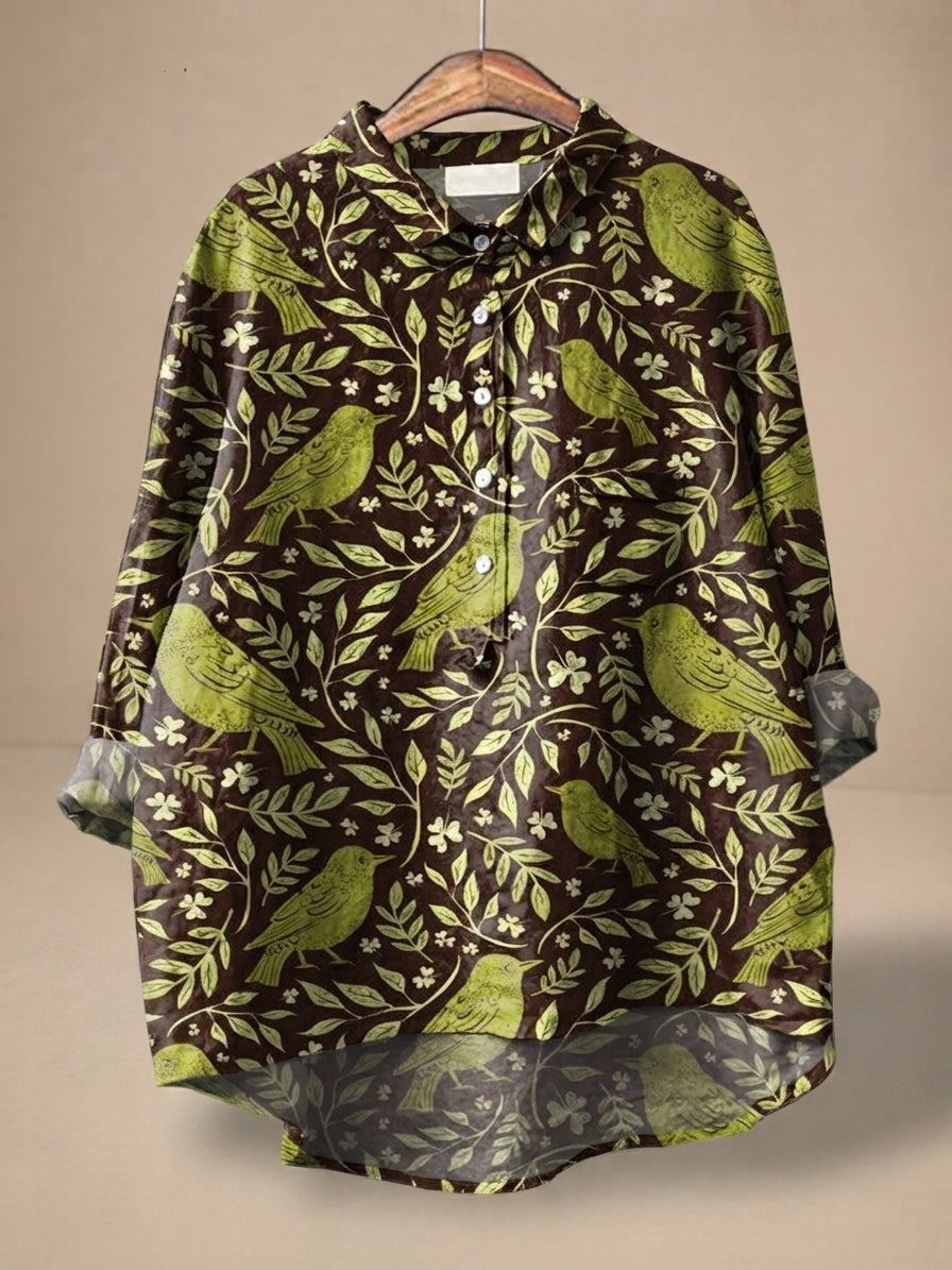 Camisa suelta y elegante Victoria de Warszawska Elegancja, en tela ligera y diseño sofisticado para un estilo chic.