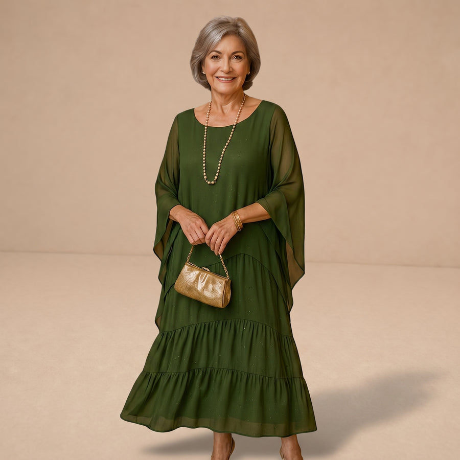 Vestido maxi elegante y transpirable de Warszawska Elegancja, diseño sofisticado y cómodo para ocasiones especiales.