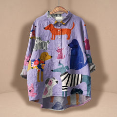 Camisa ligera y elegante Hannah de Warszawska Elegancja, vista frontal con cuello y detalles finos en tela suave.