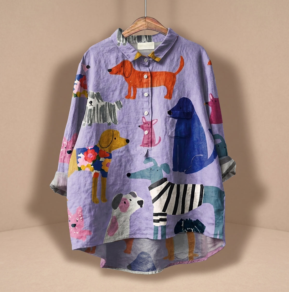 Camisa ligera y elegante Hannah de Warszawska Elegancja, vista frontal con cuello y detalles finos en tela suave.