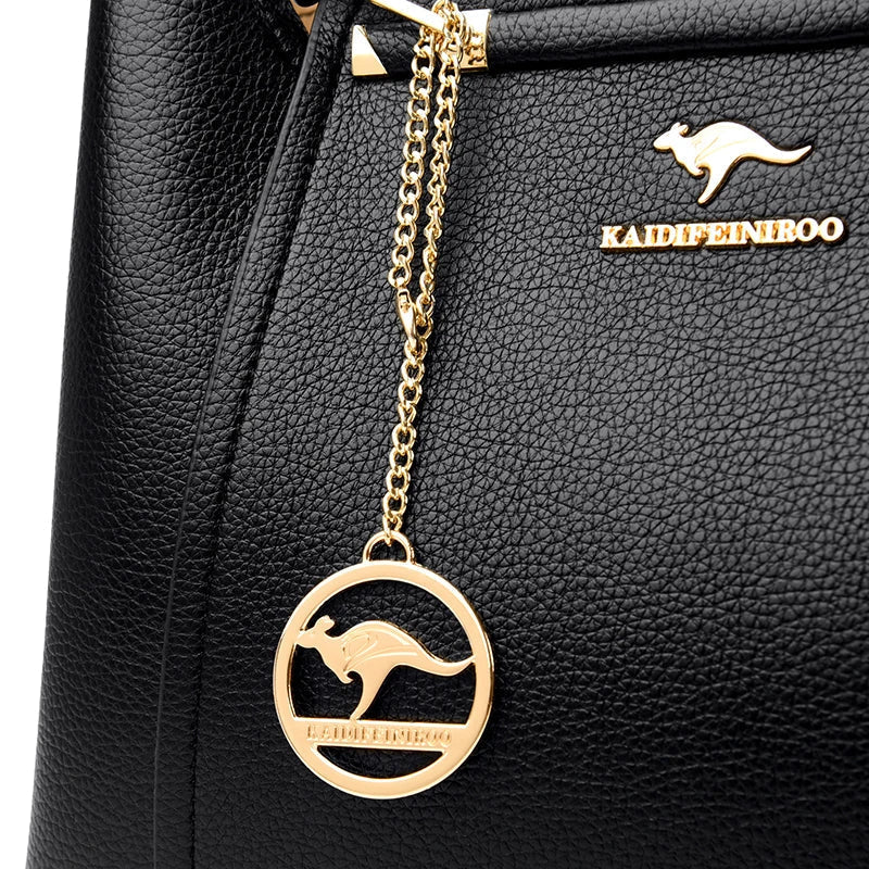 Bolsa de cuero suave Marzena Luxa para mujer, bolso de hombro y bandolera azul, elegante y de alta calidad.