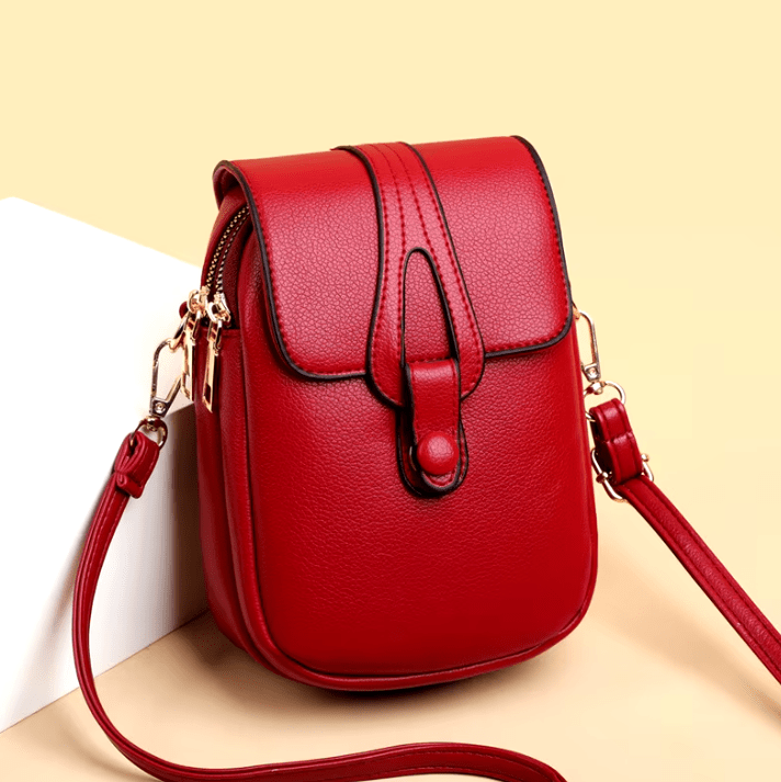 Bolso retro de cuero Sylwia de Warszawska Elegancja, en color azul, con diseño vintage y detalles elegantes para mujer.