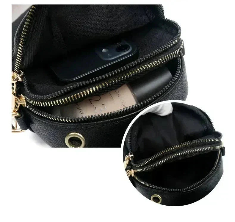 Bolso retro de piel Sylwia de Warszawska Elegancja, en color azul con estilo vintage y detalles en cuero.